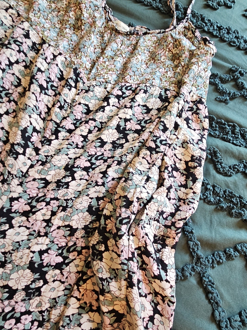 NATURAL LIFE Boho Spaghetti Strap Jumpsuit with Pink & Cream Flowers - Picture 6 of 6